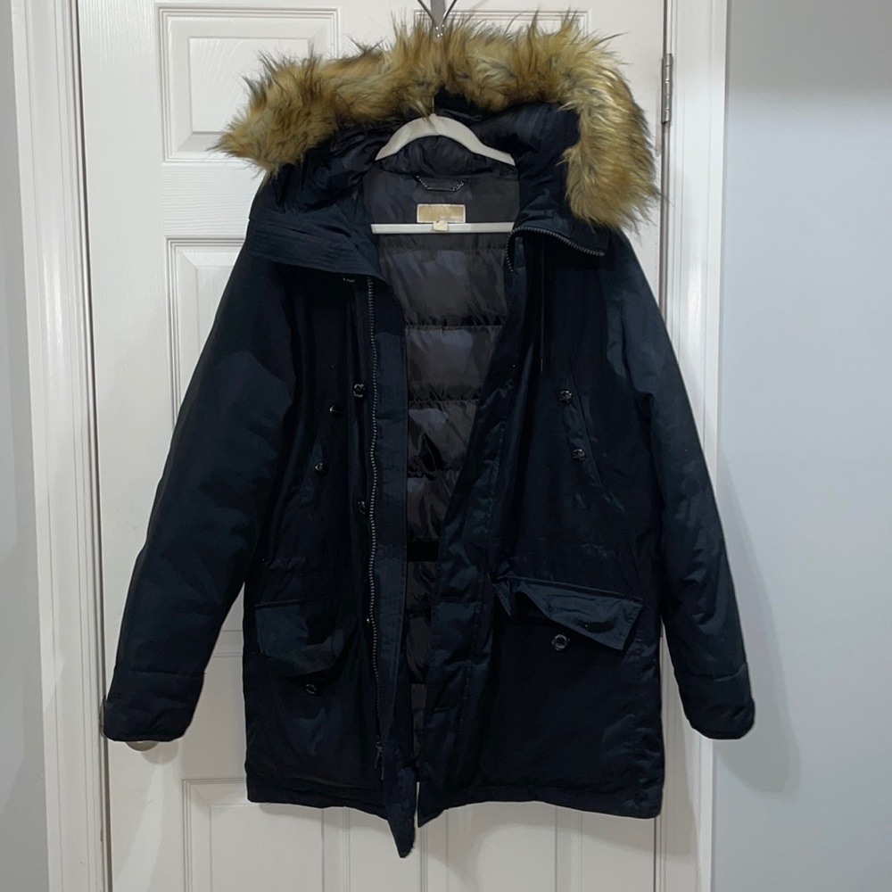 Michael Kors Faux Fur Down Parka - XL Black - Mens